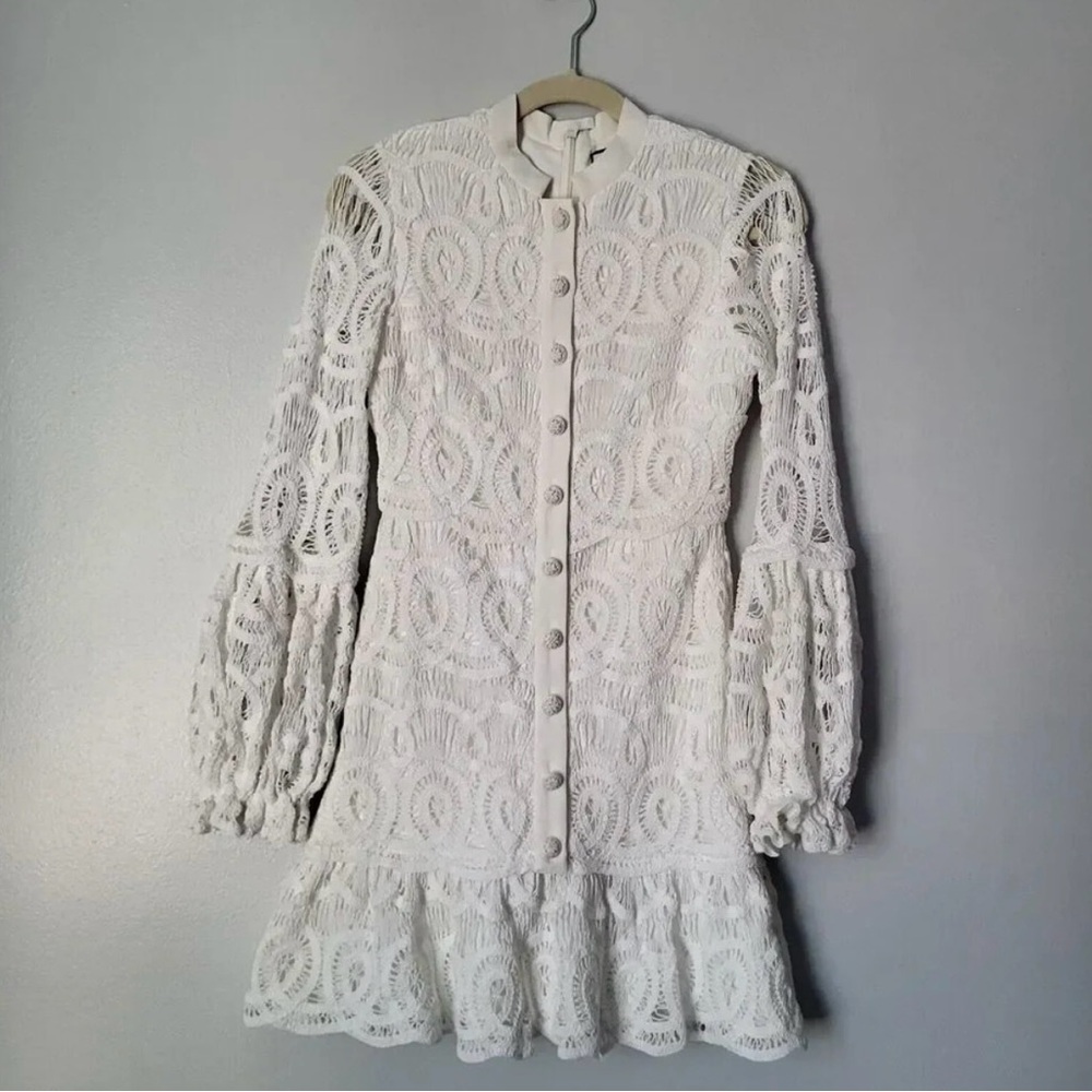 Alexis Elegant White Lace Dress